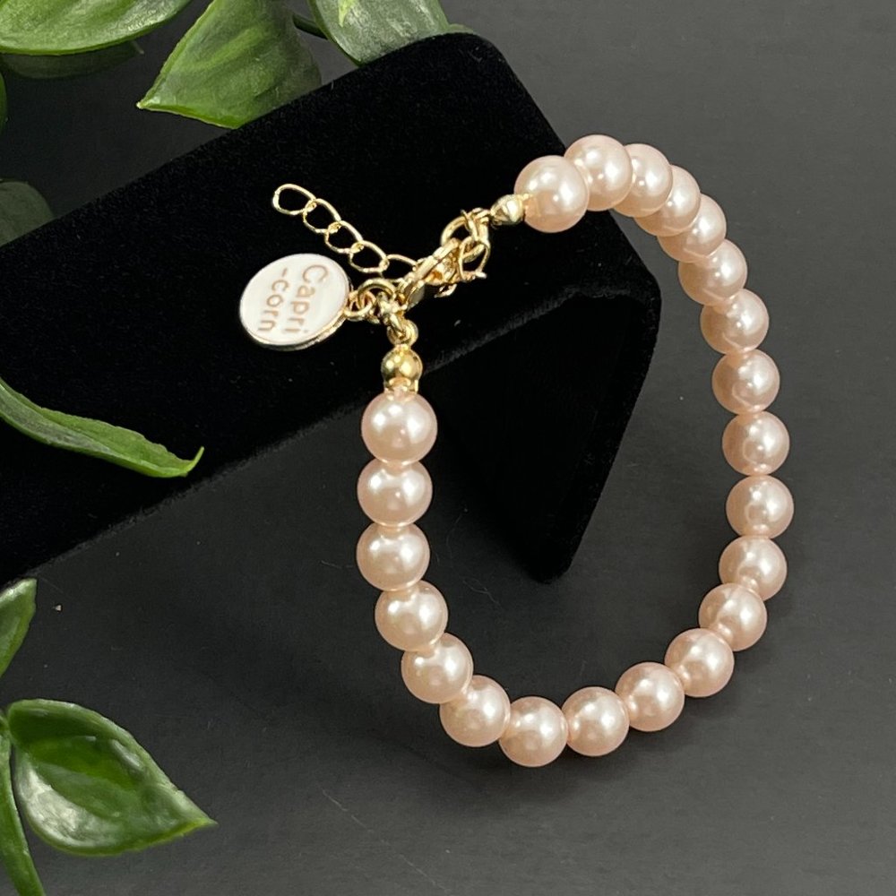 Zodiac Sign Astrology Pink Pearl Beaded Bracelet NEW